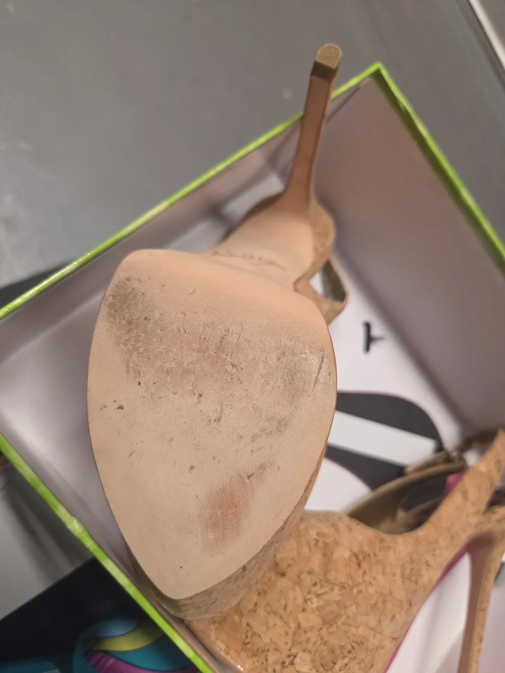 Sam Edelman Cork Platform Peep-Toe Slingbacks in Natural Cork